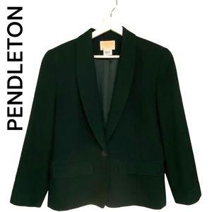 PENDLETON VINTAGE LIKE NEW 100% VIRGIN WOOL HUNTER - FORREST GREEN BLAZER SIZE 8